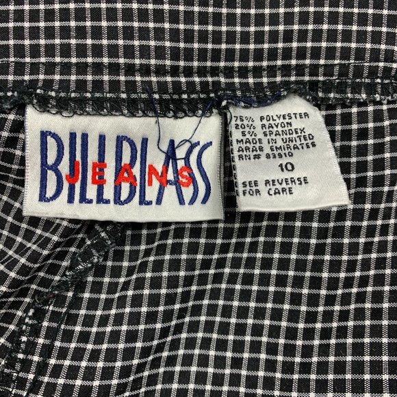Bill Blass 10 Capri Pants Black White Plaid Flat F - Picture 4 of 4